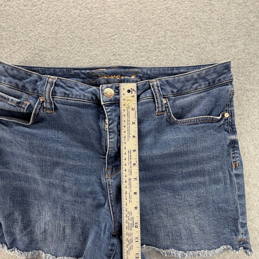 Seven7 Weekend Short Womens 16 Blue Denim Cutoff Raw Hem Stretch Jean Shorts - Picture 5 of 13